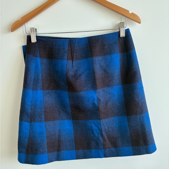 COS CHECKED WOOL-BLEND MINI WRAP SKIRT - Picture 3 of 6